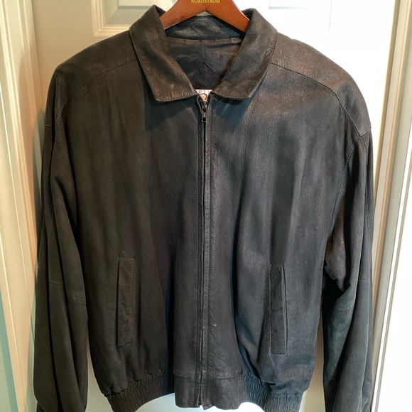 Vintage Remy Jacket Men’s 42 Arrow Soft Leather USA Made Black Bomber Full Zip - Picture 1 of 4